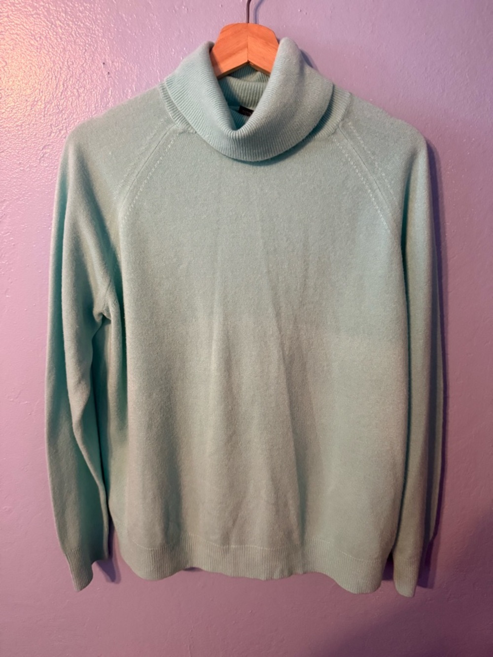 Karen Scott Mint Green Ribbed Turtleneck Sweater